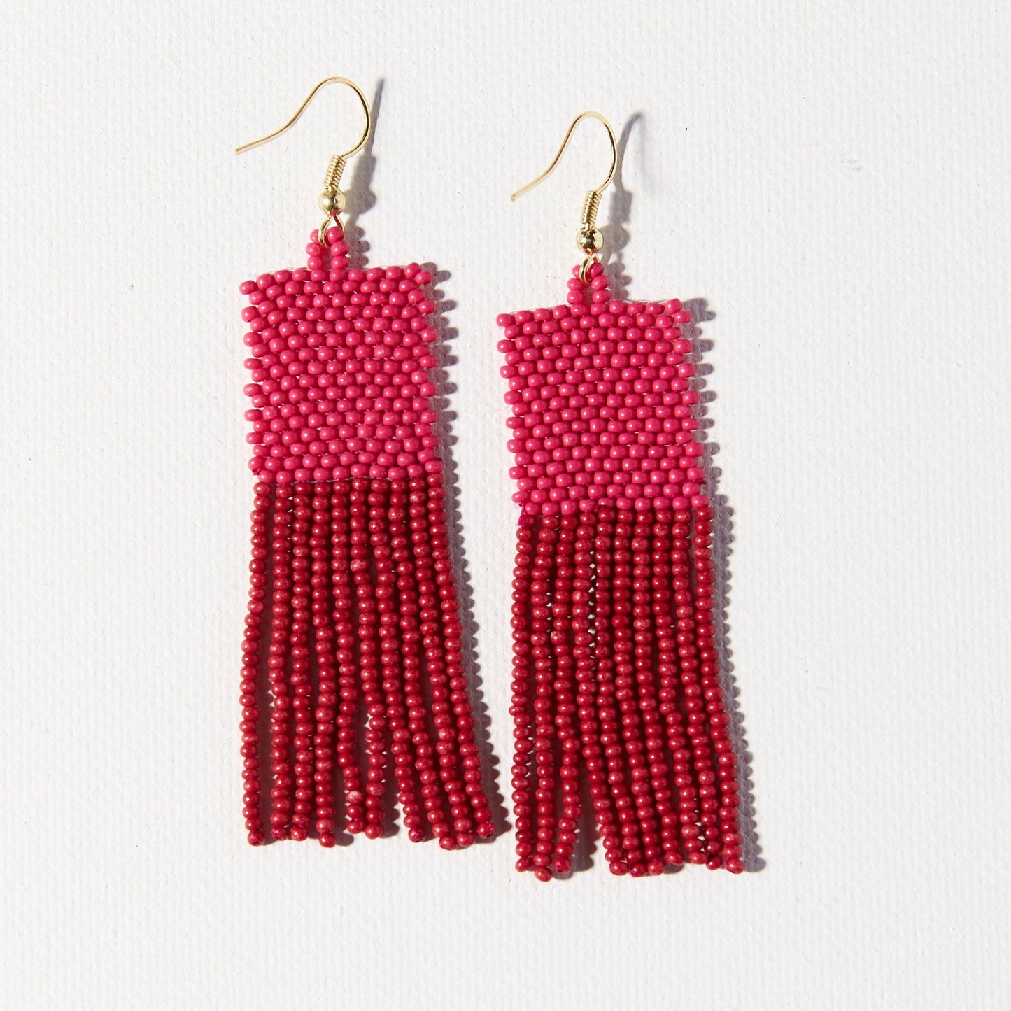 Hot Pink Red Color Block Earring