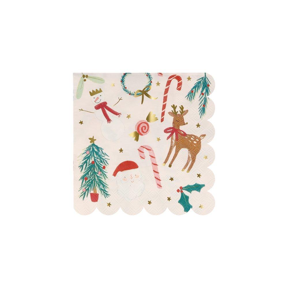 Load image into Gallery viewer, Festive Motif Small Napkins
