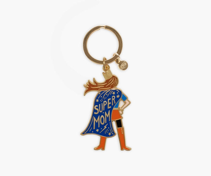 Load image into Gallery viewer, Super Mom Enamel Keychain
