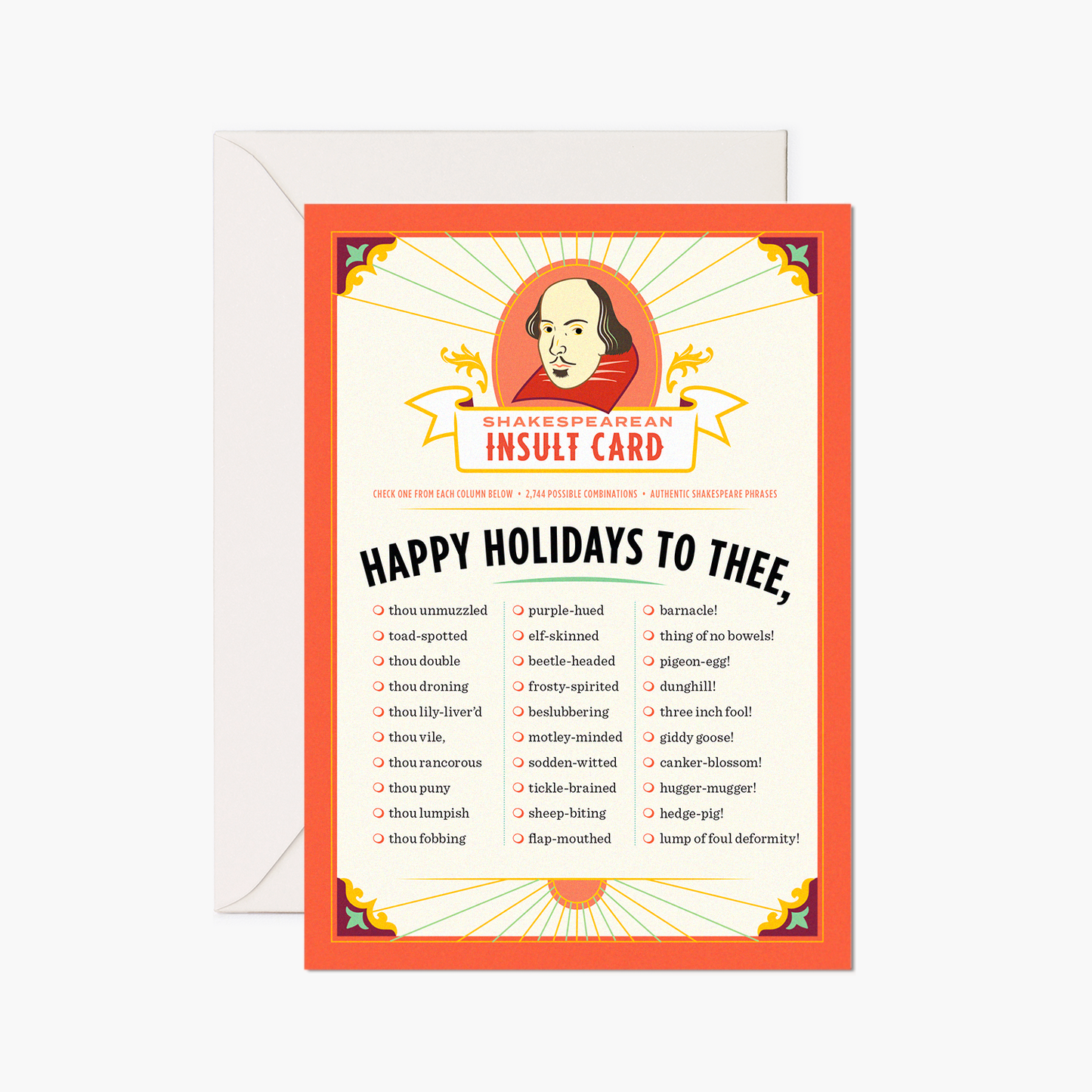 Shakespeare Holiday Insults Card