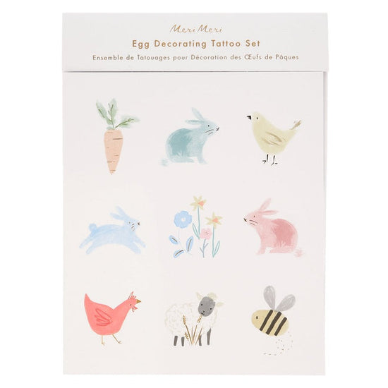 Spring Animal Egg Decorating Tattoo Set