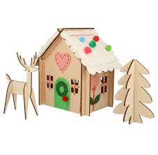 Load image into Gallery viewer, Wooden Embroidery Gingerbread House Kit
